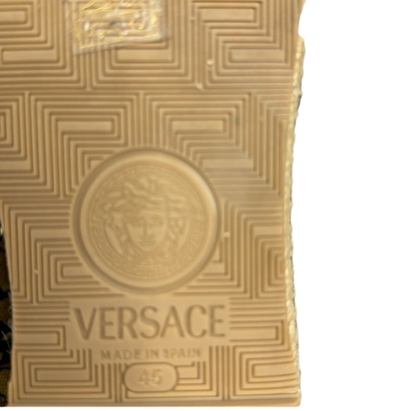 VERSACE EXCELLENT MEN’S BAROQUE GOLD BLACK ESPADRILLES SIZE 12 / 45 - Picture 9 of 11